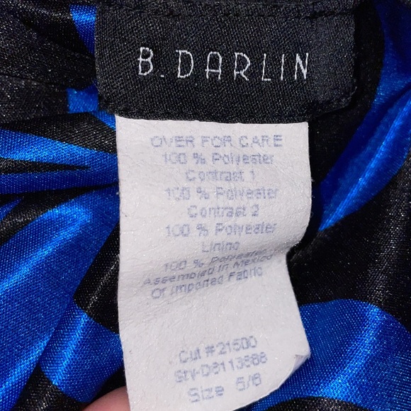 Blue & Black Mini Dress Size5/6 - Picture 5 of 5